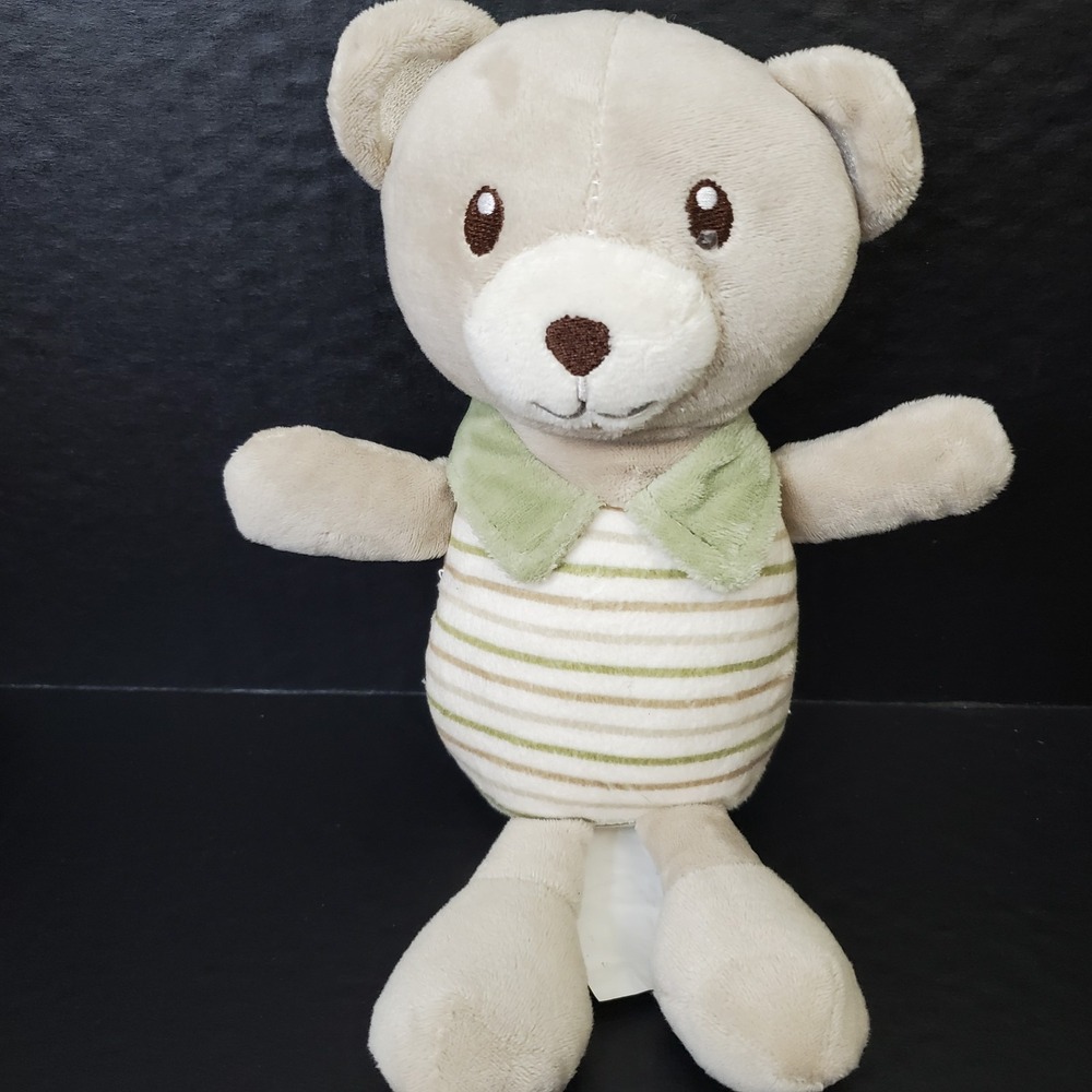Chickpea‎ Plush Bear 10" Stuffed Animal Striped Shirt Green Collar 2025